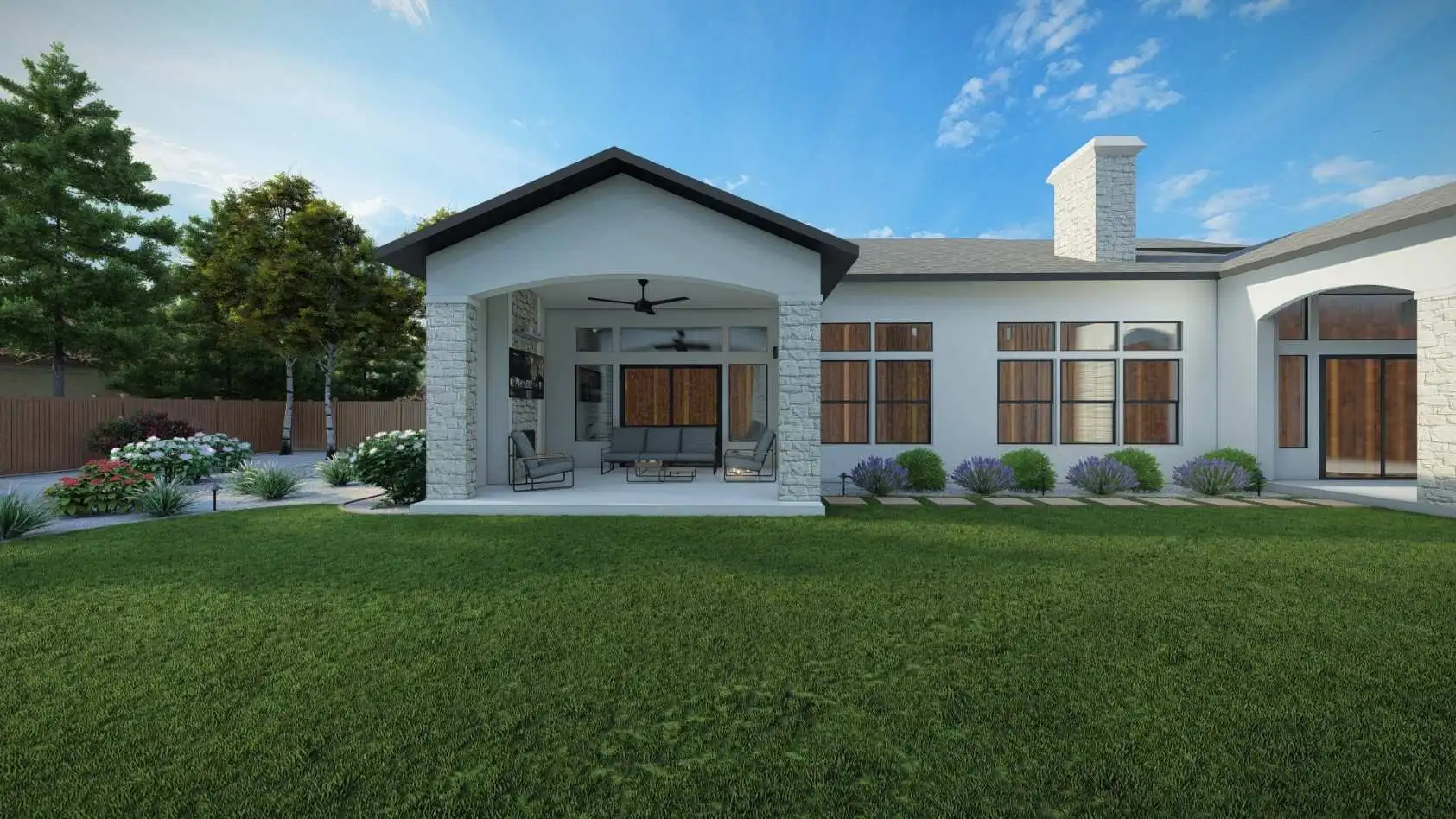 Outdoor living landscape build